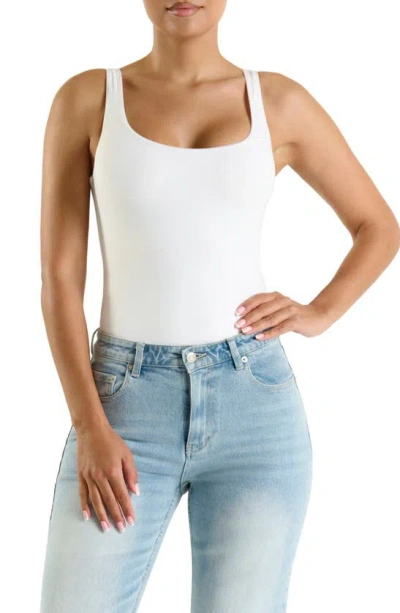 N By Naked Wardrobe The Nw Smooth Tank Bodysuit In White