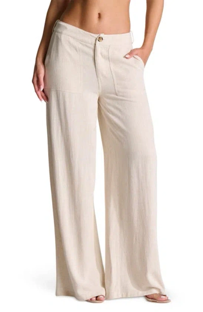 N By Naked Wardrobe Wide Leg Pants In Cream