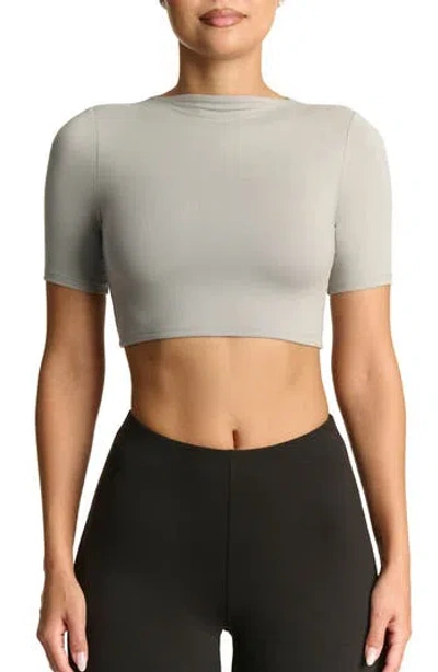 N By Naked Wardrobe X Bare Crop Top In Grey