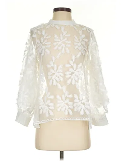 Pre-owned N By Nancy 3/4 Sleeve Blouse In Ivory
