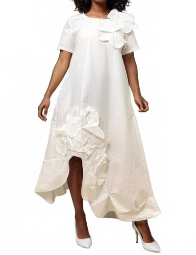 N By Nancy Asymmetrical Hem Dress In White