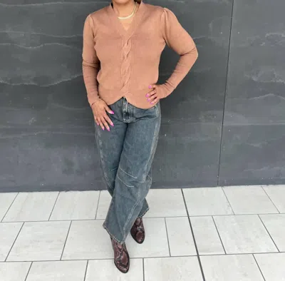 N By Nancy Brayden Knit Sweater In Brown