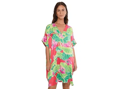N By Natori Ascendant Lotus Printed Satin Sleepshirt In Pink