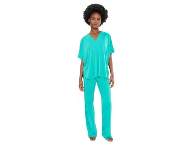N By Natori Congo Pajama Set Women's Pajama Sets Aqua: Xl (women's 18) In Blue