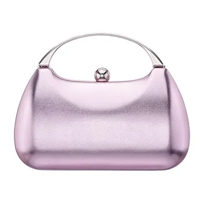 N By Nina Curved Metallic Minaudiere Evening Bag In Purple