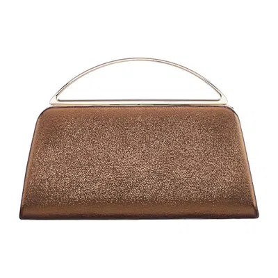 N By Nina Giana Metal Handle Evening Bag In Brown