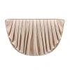 N By Nina Pleated Metallic Half Moon Clutch In Yellow