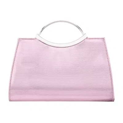 N By Nina Textured Metallic Satchel Evening Bag In Pink