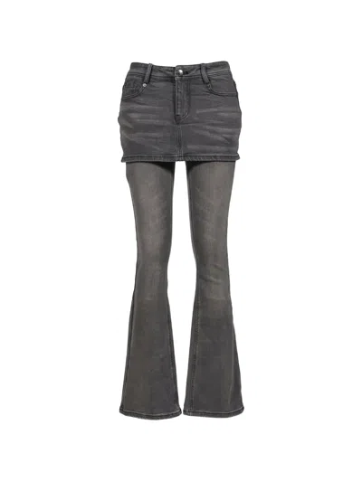 Nφ Dress Layered Flared Jeans In White