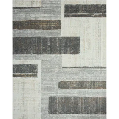N Natori 24-seven Geometric Gray/beige Indoor / Outdoor Use Area Rug In Gray,beige