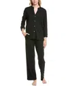 N Natori 2pc Breeze Mandarin Pajama Set In Black