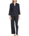 N Natori 2pc Breeze Mandarin Pajama Set In Black