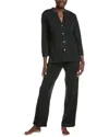 N Natori 2pc Breeze Mandarin Pajama Set In Black