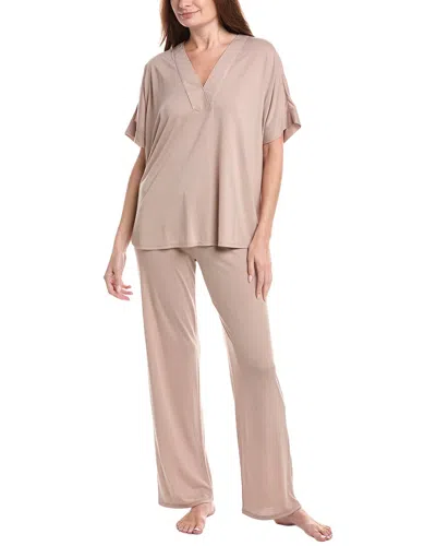 N Natori 2pc Congo Pajama Pant Set In Velvet Mink