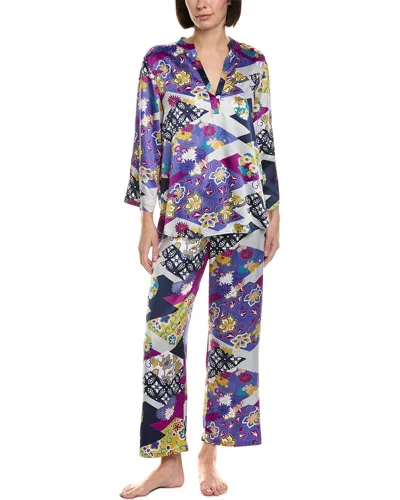 N Natori 2pc Deco Satin Pajama Set In Pink