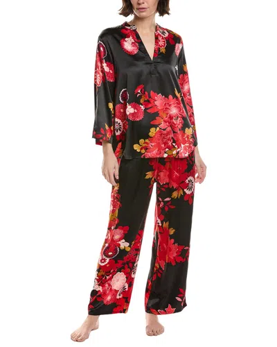 N Natori 2pc Empress Satin Pajama Set In Black