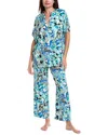 N Natori 2pc Fusion Fans Challis Pajama Set In Multi