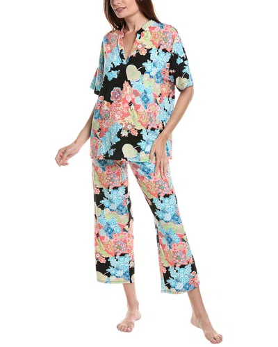 N Natori 2pc Geisha Garden Pajama Set In Black