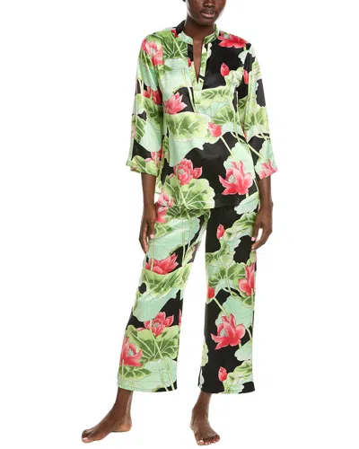 N Natori 2pc Mandarin Pajama Set In Black
