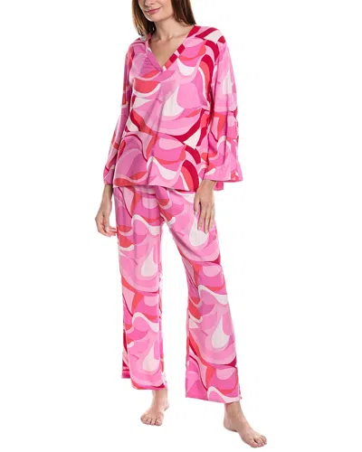 N Natori 2pc Murano Top & Pant Set In Pink
