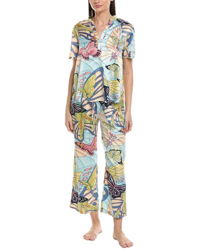 N Natori 2pc Papillon Mandarin Pajama Set In Multi
