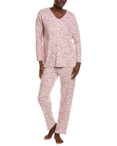 N Natori 2pc Wild Instinct Printed Brushed Pajama Set In Multi
