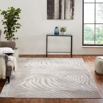 N Natori Animal Print Beige Area Rug