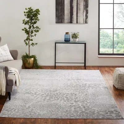 N Natori Animal Print Gray Area Rug