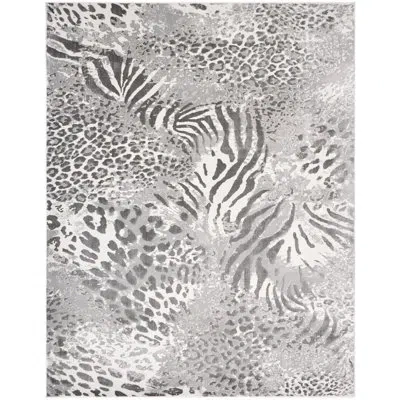 N Natori Animal Print Gray Area Rug