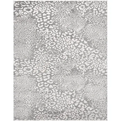 N Natori Animal Print Gray/ivory Area Rug In Gray,ivory