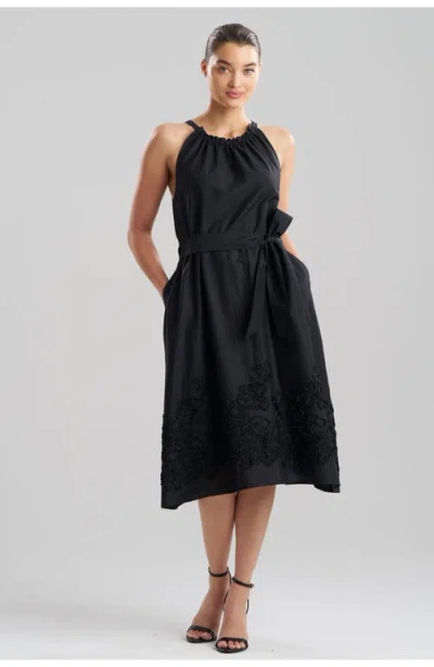 N Natori Carnation Embroidery In Black