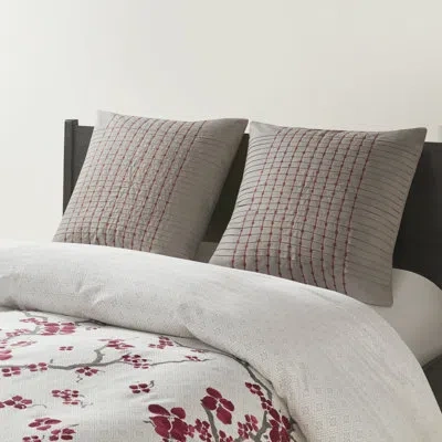 N Natori Cherry Blossom Euro Sham In Gray,cherry