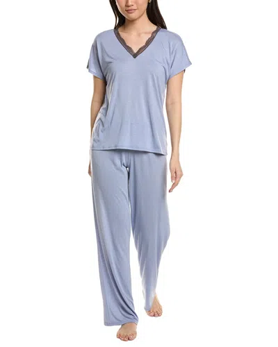 N Natori Dahlia Short Sleeve Pajama Set In Neutral