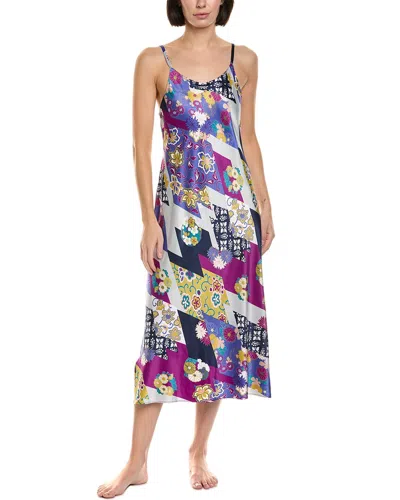 N Natori Deco Satin Nightgown In Multi