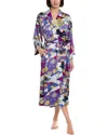 N Natori Deco - Satin Robe In Blue