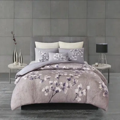 N Natori Embroidered Cotton Oblong Decorative Pillow In Lilac