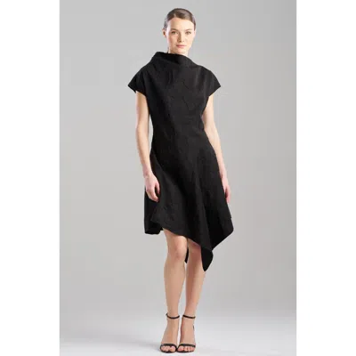N Natori Embroidered Faux Suede Assymetric Hem Dress In Multi