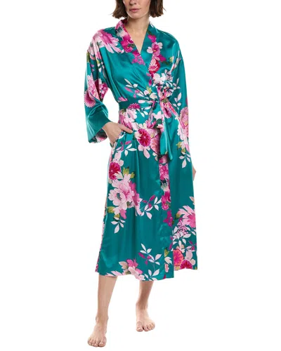 N Natori Empress Print Satin Robe In Multi