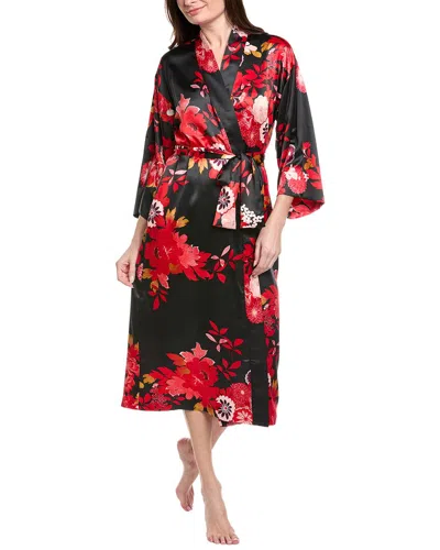 N Natori Empress Print Satin Robe In Multi