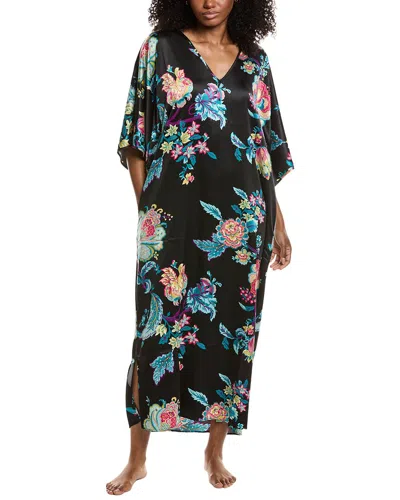 N Natori Festival Satin Caftan In Black