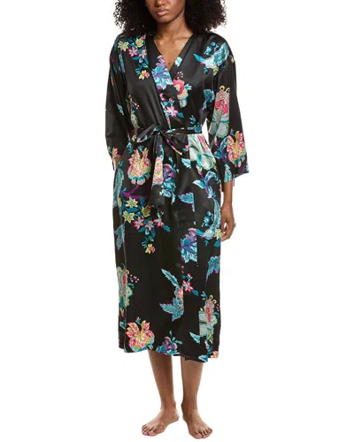 N Natori Festival Satin Robe In Black