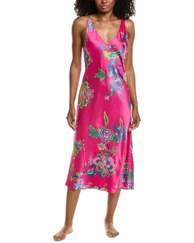 N Natori Festival Satin Slip Dress In Pink