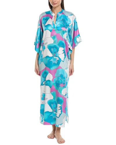 N Natori Floria Mandarin Butterfly Caftan In Multi