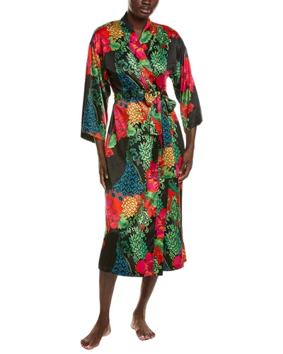 N Natori Harvest Printed Satin Robe In Multi