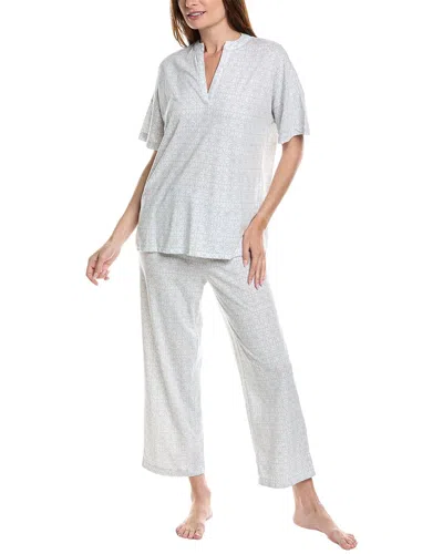 N Natori Imperial Geo Pajama Pant Set In White