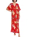 N Natori Kiku Challis Nightgown In Red