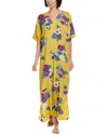 N Natori Kiku Challis Nightgown In Yellow