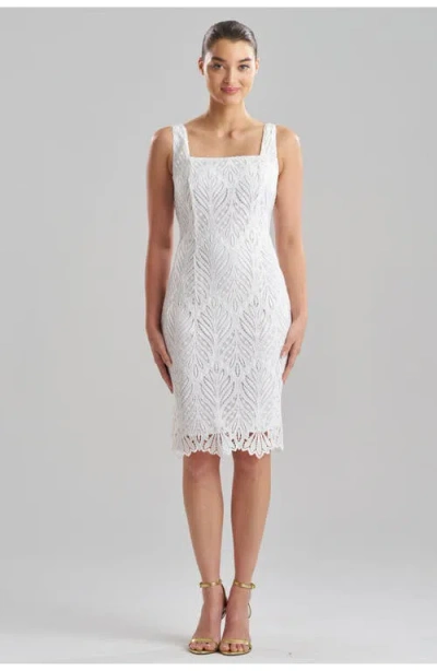 N Natori Leaflet Lace Tank Sheath Dress In White