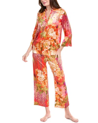 N Natori Natori 2pc Wisteria Garden Pajama Set In Orange