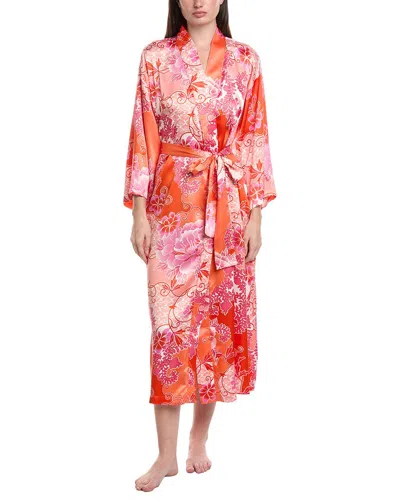 N Natori Natori Flourish Printed Satin Robe In Multi